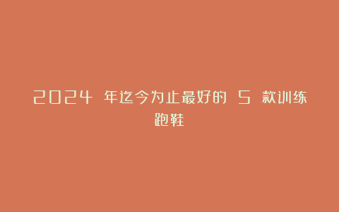 2024 年迄今为止最好的 5 款训练跑鞋!