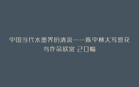 中国当代水墨界的清流——陈中林大写意花鸟作品欣赏(20幅)