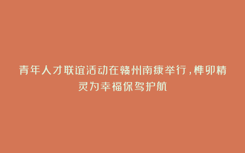 青年人才联谊活动在赣州南康举行,榫卯精灵为幸福保驾护航