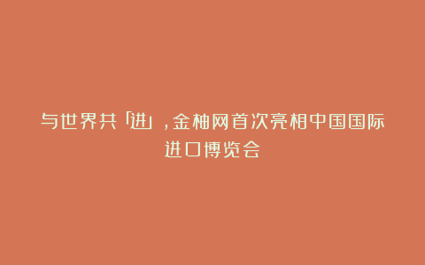 与世界共「进」,金柚网首次亮相中国国际进口博览会