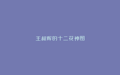 王叔晖的十二花神图