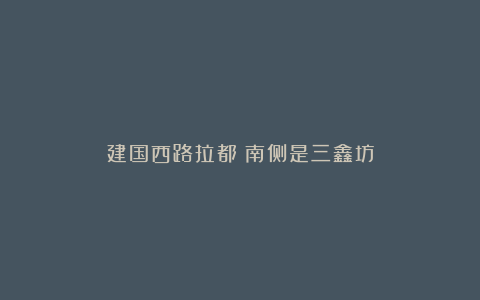 建国西路拉都邨南侧是三鑫坊
