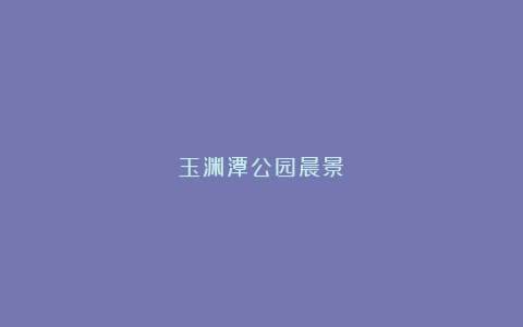 玉渊潭公园晨景