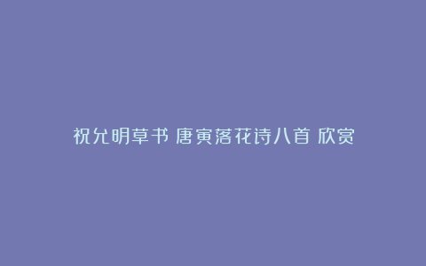 祝允明草书《唐寅落花诗八首》欣赏