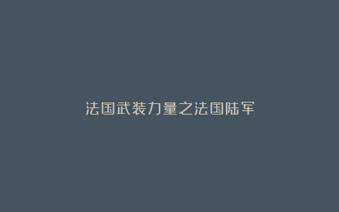 法国武装力量之法国陆军