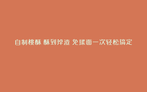 自制桃酥~酥到掉渣!免揉面一次轻松搞定!