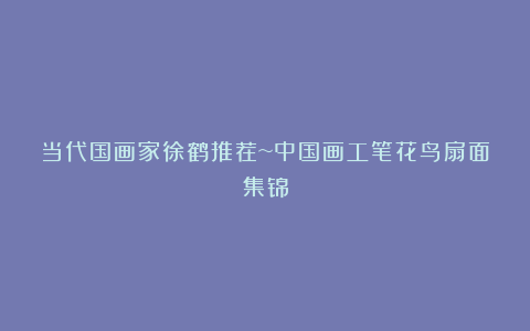 当代国画家徐鹤推荐~中国画工笔花鸟扇面集锦