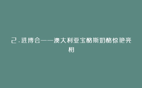 2.进博会——澳大利亚宝酪斯奶酪惊艳亮相