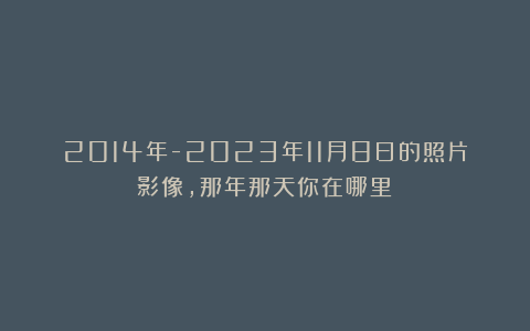 2014年-2023年11月8日的照片影像,那年那天你在哪里?