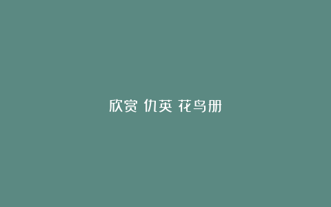欣赏|仇英:花鸟册
