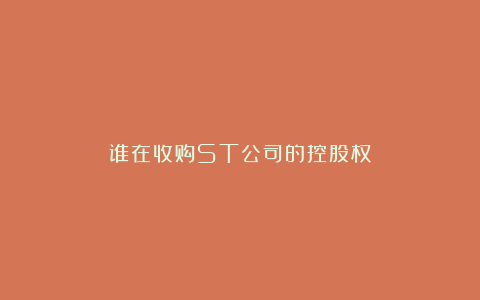 谁在收购ST公司的控股权？