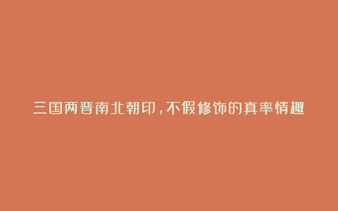 三国两晋南北朝印,不假修饰的真率情趣!