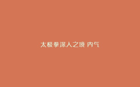 太极拳深入之境:内气