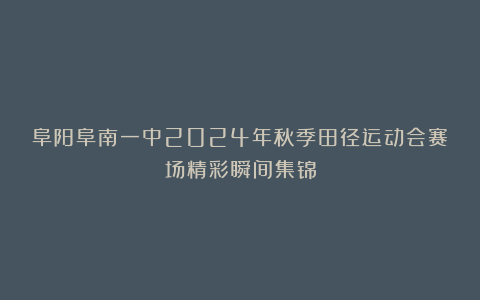 阜阳阜南一中2024年秋季田径运动会赛场精彩瞬间集锦