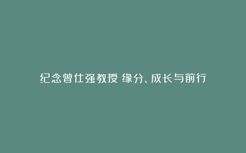 纪念曾仕强教授:缘分、成长与前行