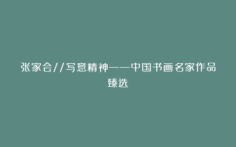 张家会//写意精神——中国书画名家作品臻选