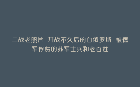 二战老照片 开战不久后的白俄罗斯 被德军俘虏的苏军士兵和老百姓