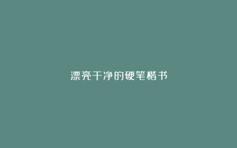 漂亮干净的硬笔楷书