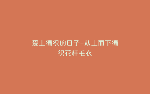 爱上编织的日子–从上而下编织花样毛衣