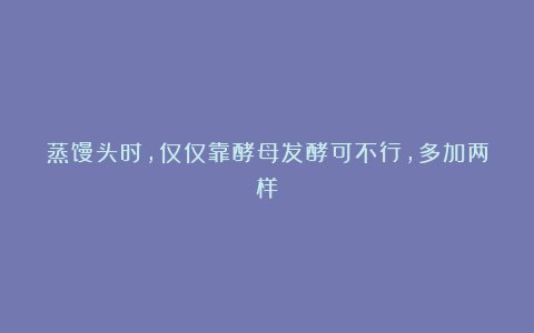 蒸馒头时,仅仅靠酵母发酵可不行,多加两样