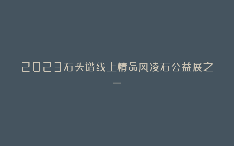 2023石头谱线上精品风凌石公益展之(一)