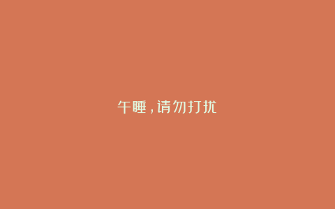 午睡,请勿打扰!