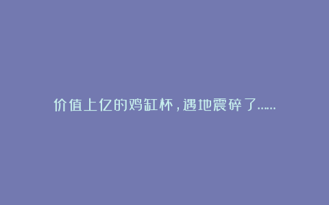 价值上亿的鸡缸杯,遇地震碎了……