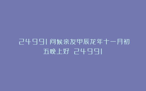 (24991)问候亲友甲辰龙年十一月初五晚上好!(24991)