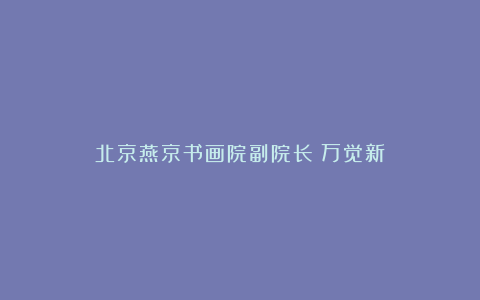 北京燕京书画院副院长:万觉新