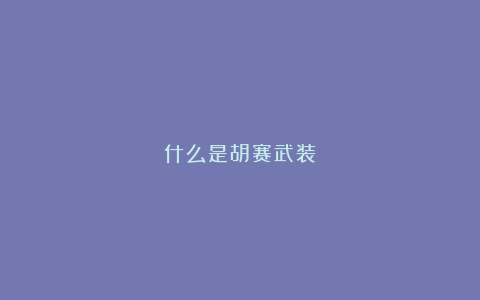 什么是胡赛武装?