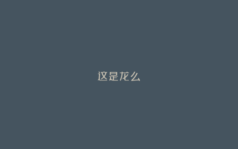 这是龙么?