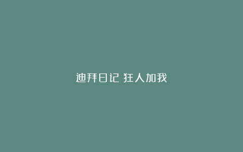 迪拜日记：狂人加我！