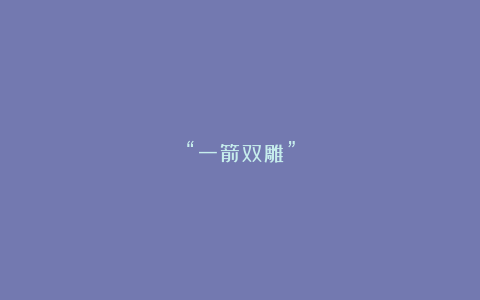 “一箭双雕”