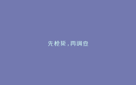 先枪毙,再调查
