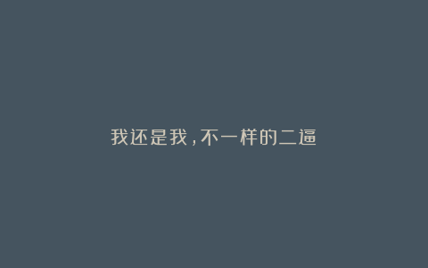 我还是我,不一样的二逼!