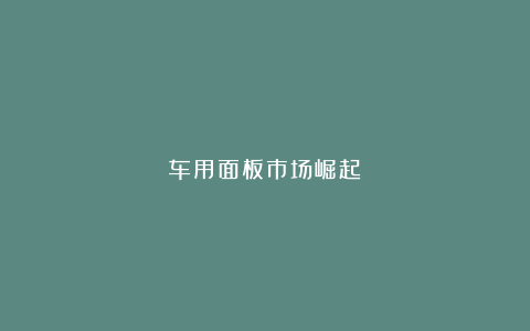 车用面板市场崛起