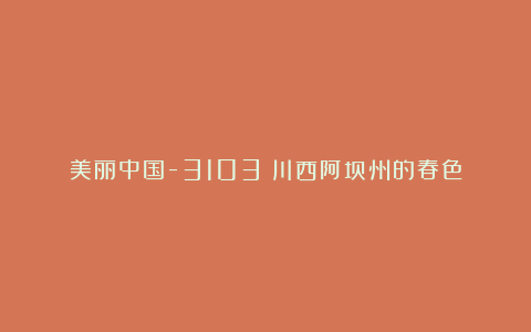 美丽中国-3103:川西阿坝州的春色