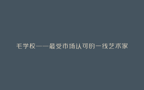 毛学校——最受市场认可的一线艺术家