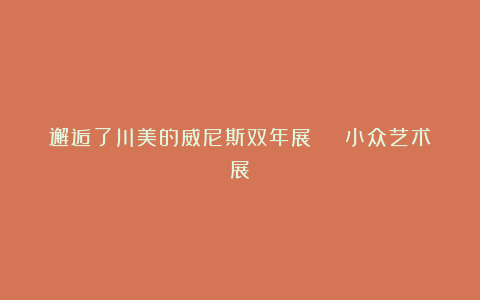 邂逅了川美的威尼斯双年展 | 小众艺术展