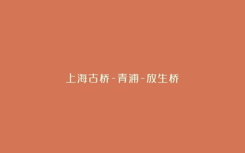 上海古桥-青浦-放生桥