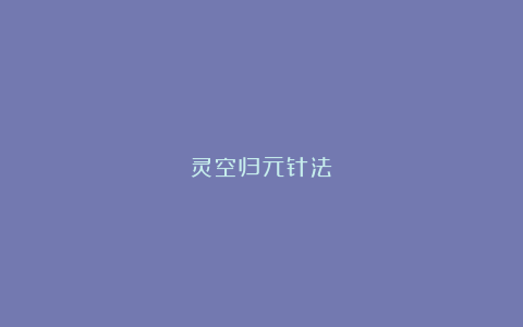 灵空归元针法