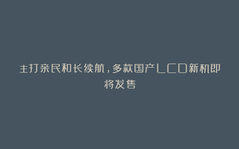 主打亲民和长续航,多款国产LCD新机即将发售