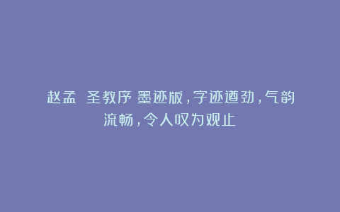 赵孟頫《圣教序》墨迹版,字迹遒劲,气韵流畅,令人叹为观止!