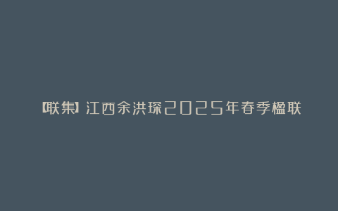 【联集】江西余洪琛2025年春季楹联