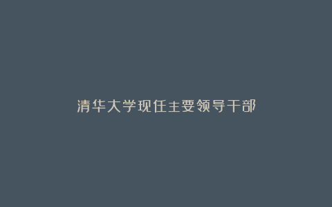 清华大学现任主要领导干部