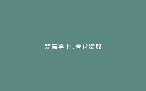 梵高笔下，春花绽放