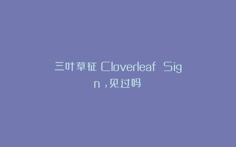 三叶草征（Cloverleaf Sign），见过吗？