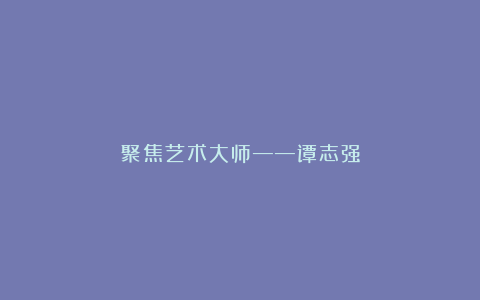 聚焦艺术大师——谭志强