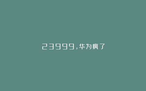 23999，华为疯了