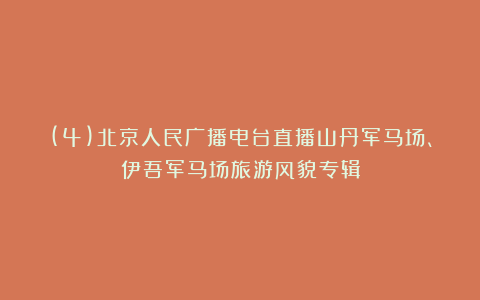 (4)北京人民广播电台直播山丹军马场、伊吾军马场旅游风貌专辑
